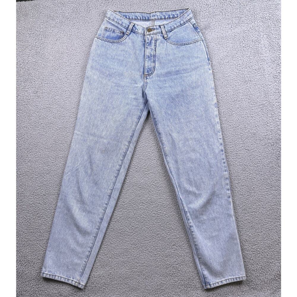 VTG LA Apparel 14oz Jeans Mens 27x31 Blue Light Wash Tapered USA Made Tag 29x31
